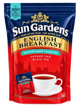 Чай Sun Gardens English Breakfast чорний 100 шт в конвертах 200 г (60965)