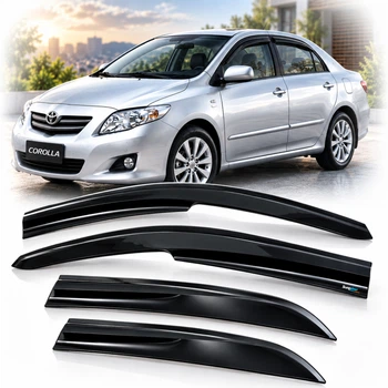 Дефлектори вікон вітровики Toyota Corolla 2007-2012 4D скотч SunPlex (SP-S-02)