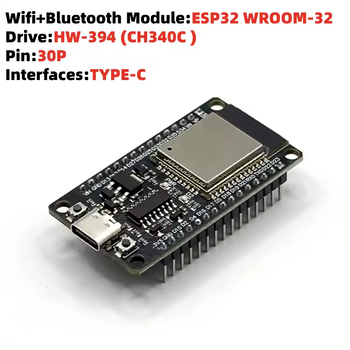 Плата разработки ESP32 DevKitC-32 с USB Type-C, WiFi + Bluetooth, двухъядерный ESP-WROOM-32 (CH340C)