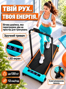 Бігова доріжка для ходьби для дому офісу безшумна складна електрична тренажер для бігу кардіотренувань портативний килимок з дисплеєм тримачем для телефону фітнес-доріжки для спорту домашня