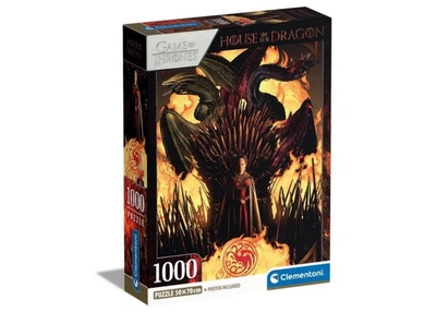 Пазл Clementoni Дом чудовища - Дом Дракона, Игра Престолов (House of the Dragon Game of Thrones Puzzle - 1000 pcs.), 1000 эл. (39904)