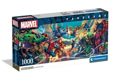 Пазл Clementoni Герои против Злодеев, Marvel (Marvel Heroes Vs Villa Panorama Puzzle - 1000 pcs.), 1000 эл. (панорама) (37056)