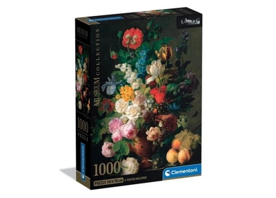 Пазл Clementoni Museum Collection: Ваза с цветами, Жан-Франсуа ван Даль (Museum Collection - Bowl Of Flowers Puzzle - 1000 pcs.), 1000 эл. (39970)