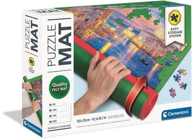 Пазл Clementoni Коврик для сборки и хранения пазлов до 2000 элементов (Puzzle Roller Felt Mat with Plastic Tube for Up to 2000 Pieces), стандарт (зеленый) (30229)