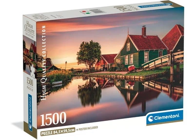 Пазл Clementoni High Quality Collection: Закат над музеем Заансе-Сханс, Амстердам, Нидерланды (High Quality Collection - Zaanse Schans Amsterdam Puzzle - 1500 pcs.), 1500 эл. (31734)