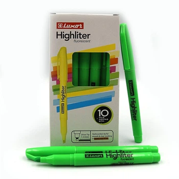 Текстовыделитель "Highliters" 1-3,5mm тонкий зеленый 10 шт. в упак Luxor (4142)