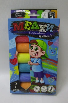 Крейда для малювання, на асфальті, 7 штук, великі DANKO TOYS (MEL-01-05)