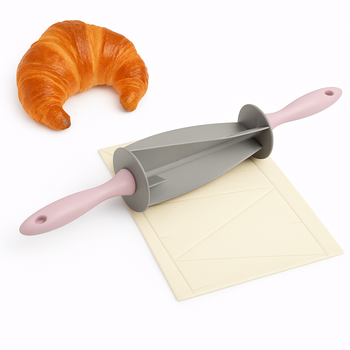 Різак-качалка для круасанів Sweet Croissant Cutter 22х6,5 см пластиковий кондитерський інструмент для швидкого формування трикутників