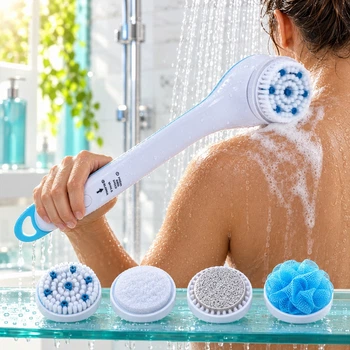 Электрическая щетка для душа Spin Spa с длинной ручкой и сменными насадками