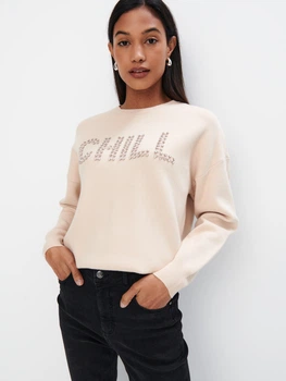 Джемпер MOHITO бежевий з принтом NYUJW403 S