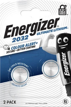 Батарейка литиевая Energizer 2032 Ultimate Lithium, CR2032, 3V, блистер 2шт