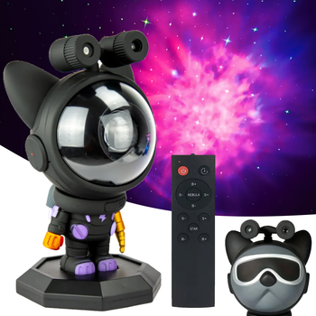 Космический светильник-проектор Space Dog Galaxy для детской с пультом ДУ 8 режимов 5 уровней яркости USB-питание 22х10 см с магнитным креплением