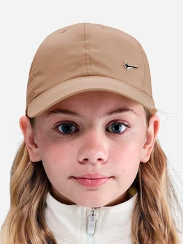 Детская бейсболка Nike Dri-Fit Club Unstructured Metal Swoosh FB5064-200 50-56 Бежевая (198484352095)