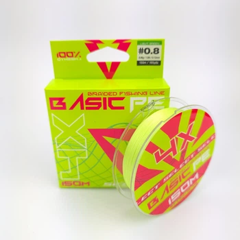 Плетеный тонущий шнур для рыбалки Select Basic PE Light Green 150m 0.08mm 8lb/4kg