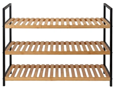 Полиця для взуття Storage solutions бамбукова 3-рівнева 70 x 30 x 48 см 566037 (8721037278157)