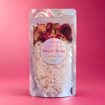 Шиммер сіль для ванни "Sweet rose" Spa з пелюстками та ароматом троянди 200 г