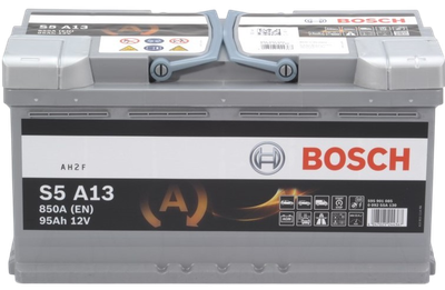 Автомобильный аккумулятор Bosch S5 A13 AGM 12 В 95 Ач 850 А (EN) R+ Start-Stop (0092S5A130)