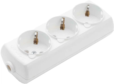 Колодка Borsan з заземленням 3 розетки White (BR-1553-0)