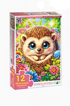 Игра-пазл Энергия Плюс 12 элементов Ежик Ен8328