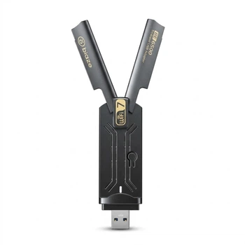 Wi-Fi адаптер BIAZE UK20 WiFi7 / 6500 Мбит/с / 6 ГГц / Три диапазона / MU-MIMO / USB 3.0