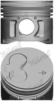 Поршень з кільцями AUDI/VW 79.5 1.9D/2.4D 1X/1Y/3D/AAS/AAB (вир-во NURAL) NURAL 8799010040 Volkswagen Golf, Transporter, Caddy, Vento, Polo, Passat; Skoda Felicia; Seat Toledo, Cordoba, Ibiza 028107065CF