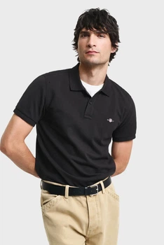 Чоловіче чорне поло SLIM SHIELD SS PIQUE POLO Gant XL 2220