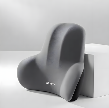 Ортопедическая подушка для поясницы Memory Foam для авто и офисного кресла серая