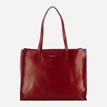 Torebka shopper damska ze skóry naturalnej The Bridge Mirra 04131401 01A Bordowa (800070359565)