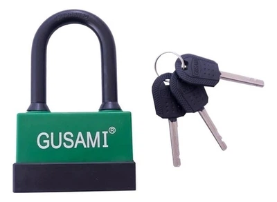 Замок навісний FZB Gusami 16-48 65 мм з довгою дужкою 9 мм дисковим механізмом і 3 ключами для воріт