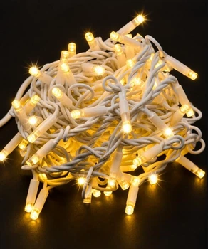 Уличная гирлянда 100 LED, 10м, белый каучук 3,3 мм, теплый белый + FLASH, 220 В, 1432-070