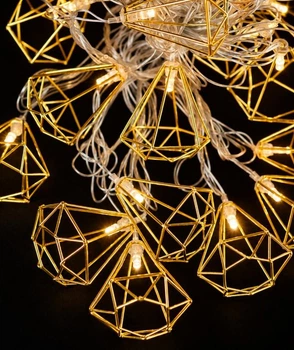 Гирлянда Лофт Пирамида 8 см, 20 LED, 5 м, теплый белый, с переходником, 220 В, 1688-07