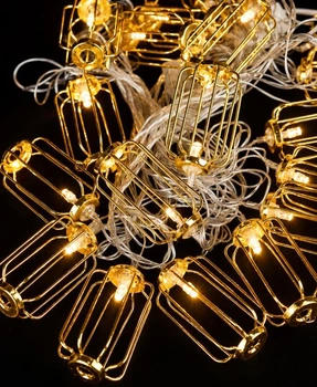 Гирлянда Лофт Фонарь 8 см, 20 LED, 5 м, теплый белый, с переходником, 220 В, 1692-07