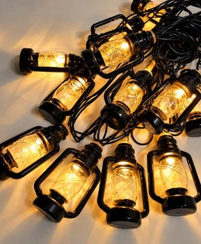 Гирлянда Фонарик-2 20 LED, 7 м, теплый белый, с переходником, 220 В, 1698-155