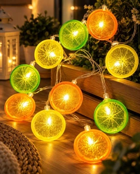 Гирлянда Фрукты 12 LED, 5 м, теплый белый, с переходником, 220 В, 1698-21