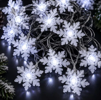 Гирлянда Снежинка Большая 20 LED, 5 м, белый, с переходником, 220 В, 1619-03