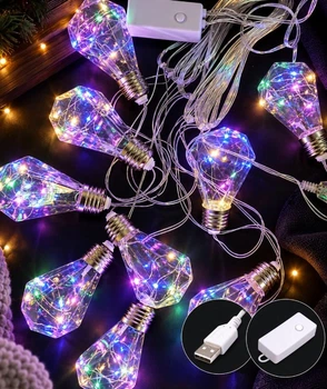 Гирлянда Штора-шестигранные лампочки, 10 LED, 3 × 0,6 м, 4 режима, мульти, 1362-01