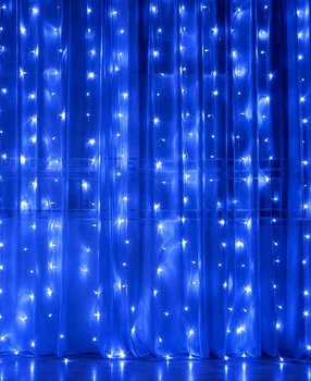 Гирлянда Штора 120 LED, 1.8м х 1.2м, синяя, 220 В, 1518-02