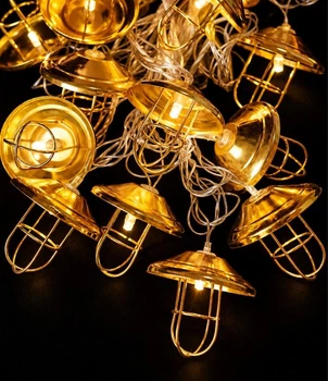 Гирлянда Лофт Светильник 20 LED, 5 м, теплый белый, с переходником, 220 В, 1690-07