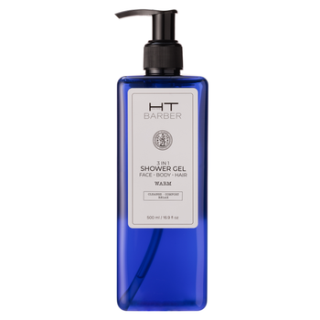 Гель для душу Hair Trend 3 в 1 обличчя, тіло та волосся Warm Barber Showel Gel 500 мл