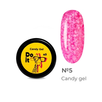 Do it Гель лак Candy Gel глиттер №5 розовый 5 мл