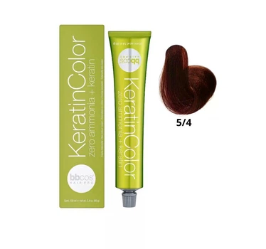 Безаміачна крем-фарба BBcos для волосся Keratin Color 5/4 Каштановий мідний світлий 100 мл
