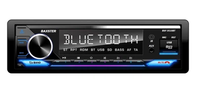 Автомагнітола 1DIN BAXSTER BSF-3510BT (Bluetooth/USB/MicroSD/AUX/FM) RGB + пульт