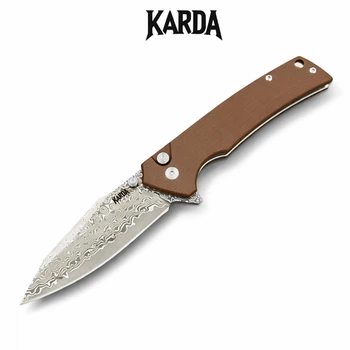 Ніж Складаний Karda J313 Brown Damascus