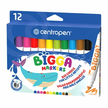 Набір фломастерів Centropen "Bigga" 1-5.8 мм 12 кольорів (7650/12)
