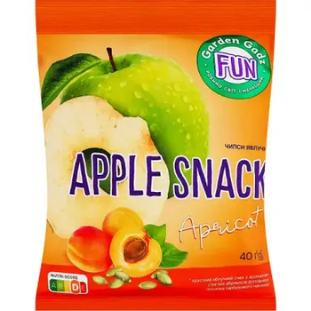 Чипсы яблочные Garden Gadz FUN со вкусом абрикос, 40 г