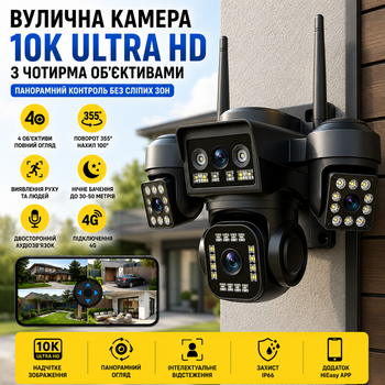 Поворотна камера 4 лінзи вологозахисна 4G V380 PRO