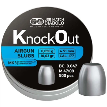 Кулі JSB Diabolo KnockOut Slugs MK3 (4.51 мм, 0.65 гр, 500 шт.)