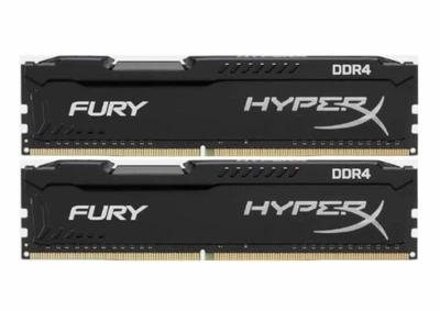 Оперативная память для ПК Kingston HyperX Fury Black DDR4 32GB (2x16GB) 2666MHz UDIMM PC4-2666 (HX426C16FBK2/32)