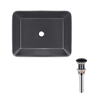 Раковина прямоугольная с донным клапаном QTAP TERN QT172074MBMBN47300