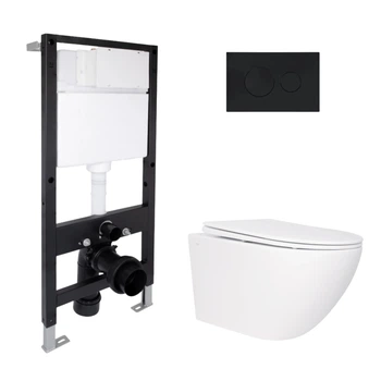 Комплект инсталляция с унитазом Rimless 520x360x320 Standard QTAP JAY QT07335176W51593